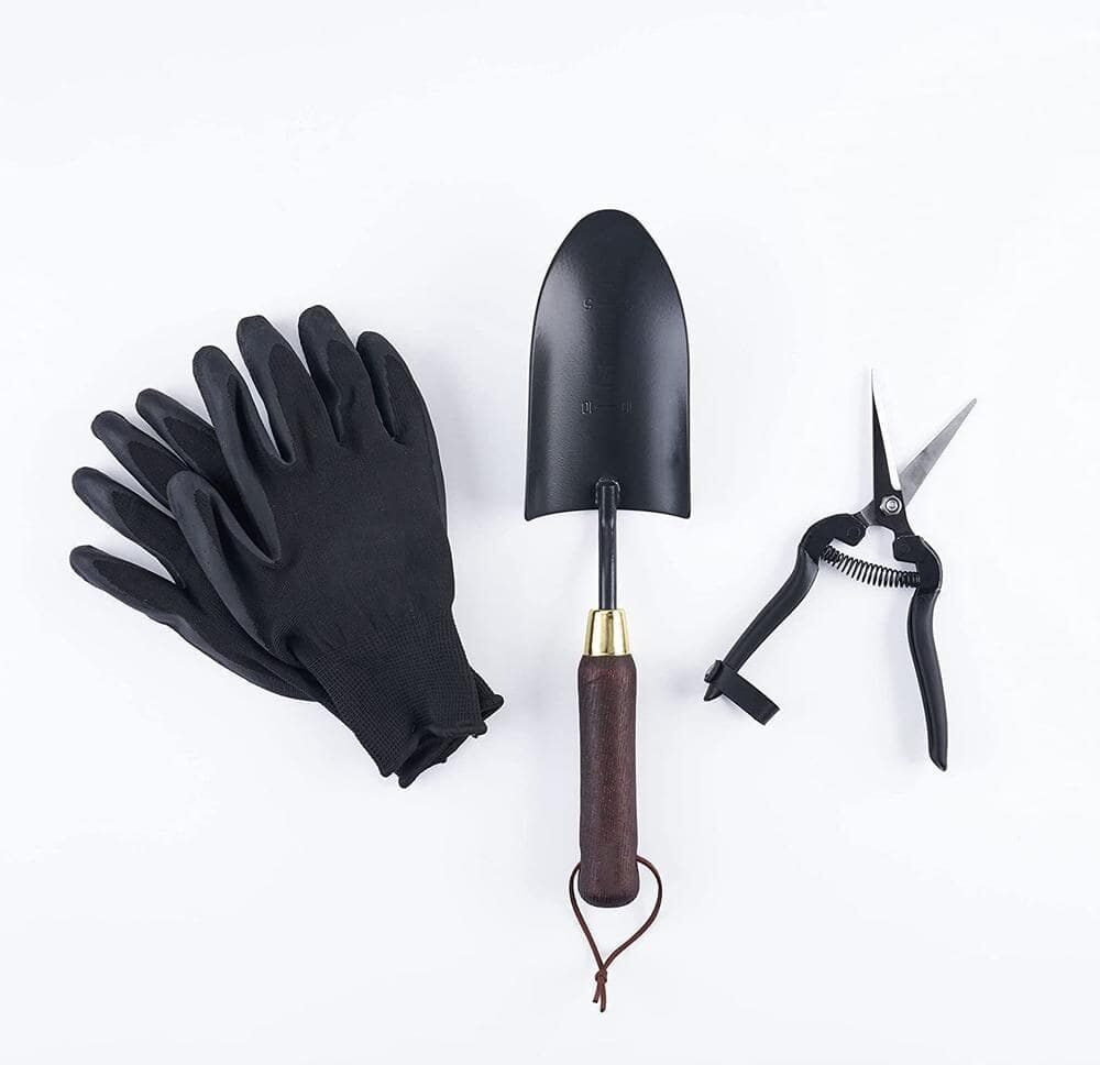 3-Piece Garden Tool Set, Plants Tool Set, Stainless Steel Starter Kit Garden Shears, Garden Gloves, Garden Trowel