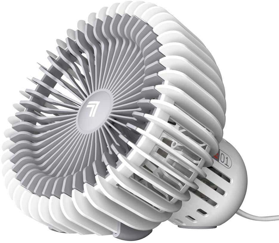 SHARPER IMAGE Refresh 01 6 in. 3 fan speeds Desk Fan in White with