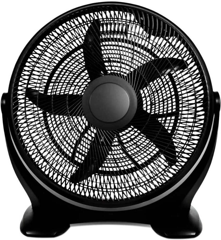 Xppliance 14 in. 3-Speed Plastic Floor Fans Oscillating Quiet for Home Commercial, Residential, and Greenhouse Use-Black