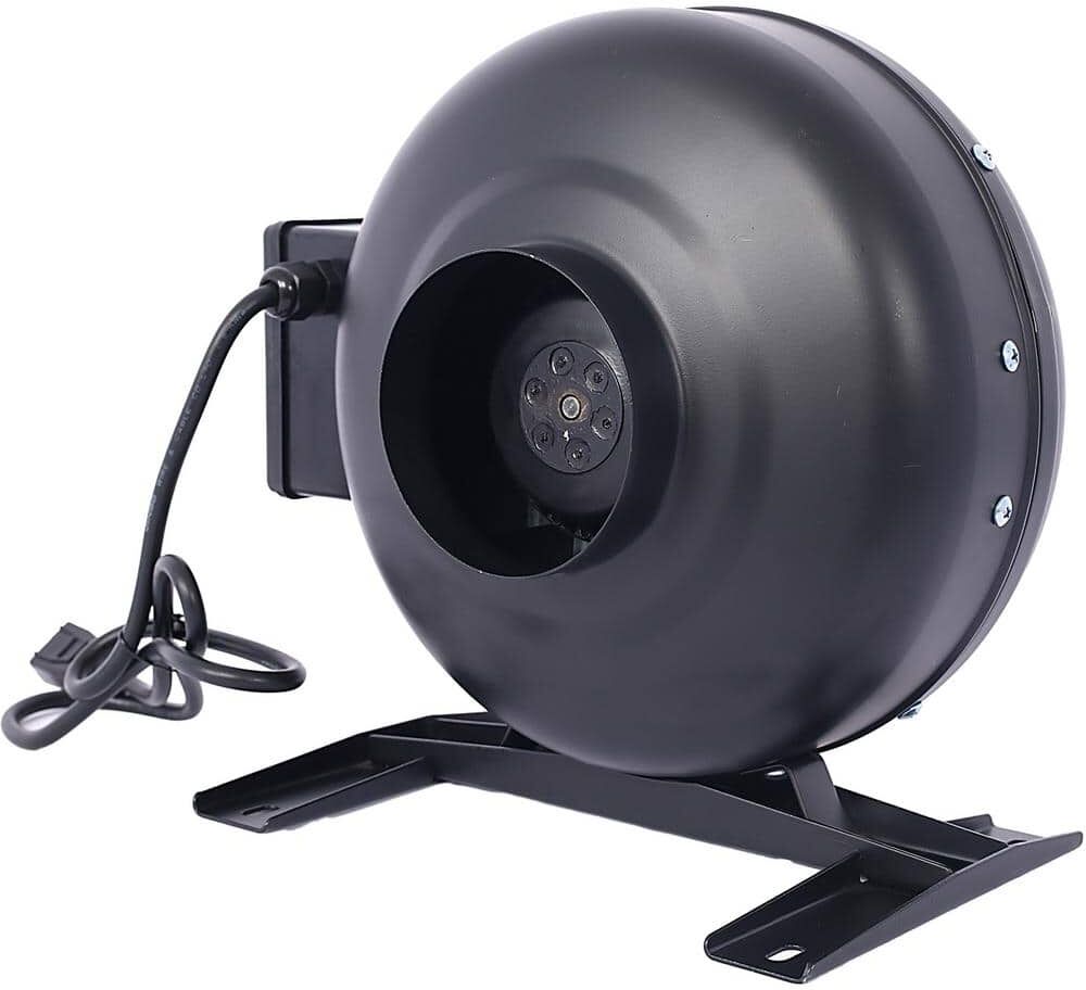 Amucolo 4 in. 316 CFM Inline Duct Fan: Air Circulation Vent Blower Floor Fan for Hydroponics, Basements, and Kitchens