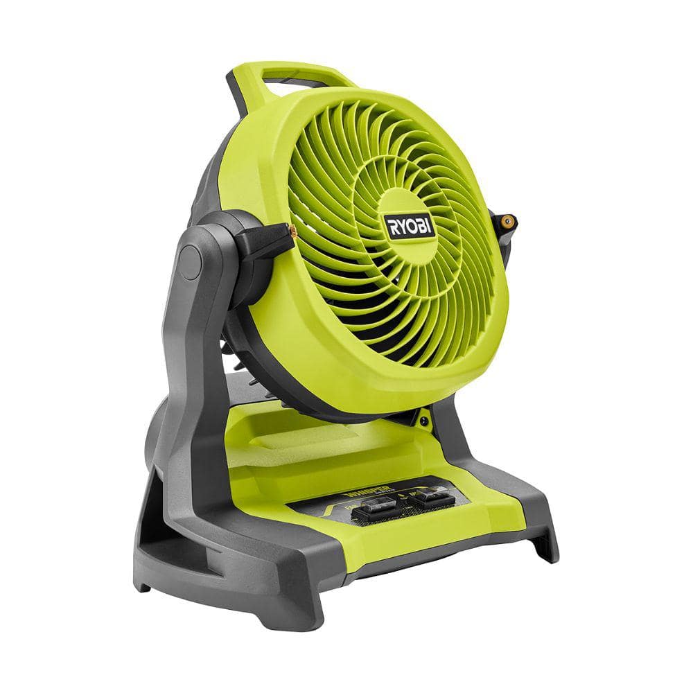 RYOBI ONE+ 18V Cordless 7-1/2 in. Bucket Top Misting Personal Fan Green (Tool Only)