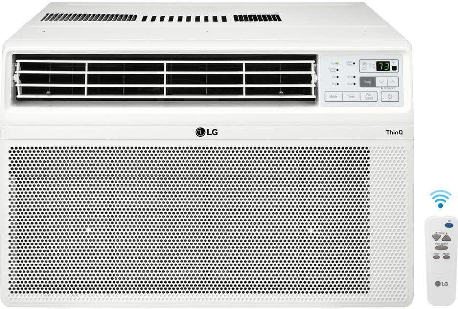 LG 10,000 BTU 115V Window Air Conditioner Cools 450 sq. ft. with Wi-Fi, Remote and in White