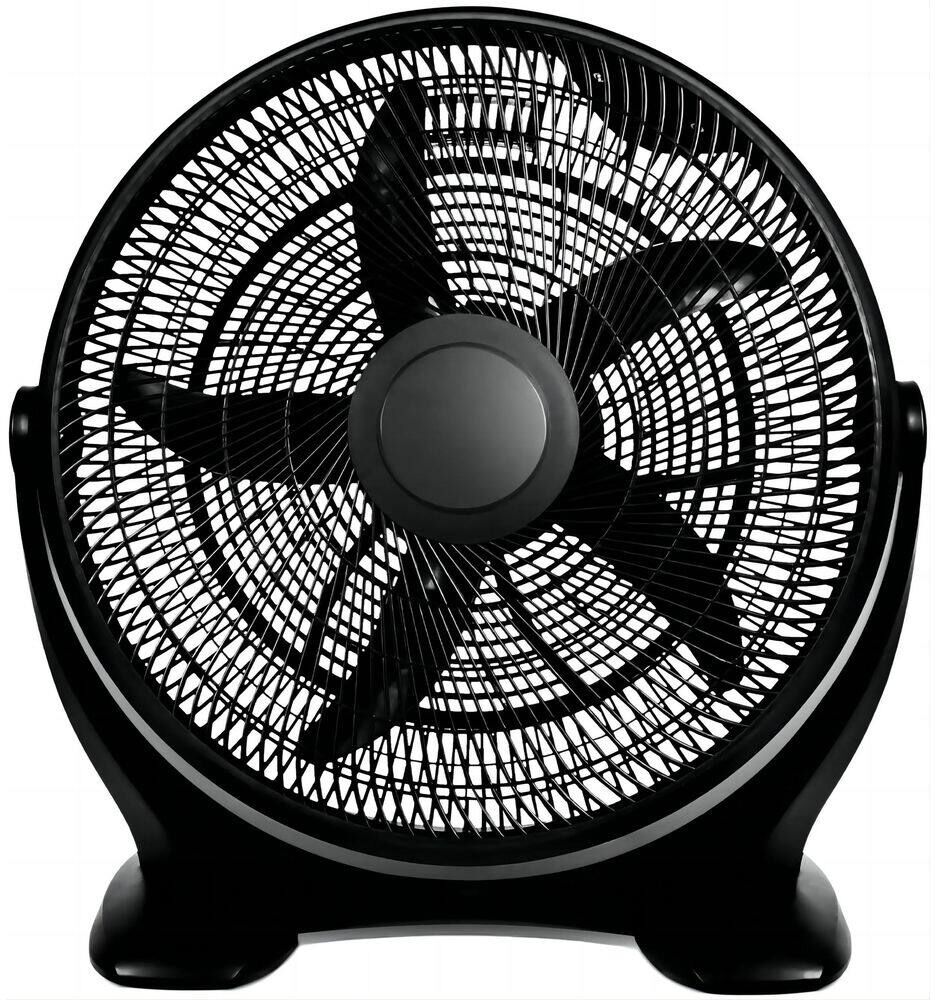 Tileon 20 in. 3-Speed Plastic Floor Fan, Oscillating Quiet for Home Commercial, Residential, Greenhouse Use in Black