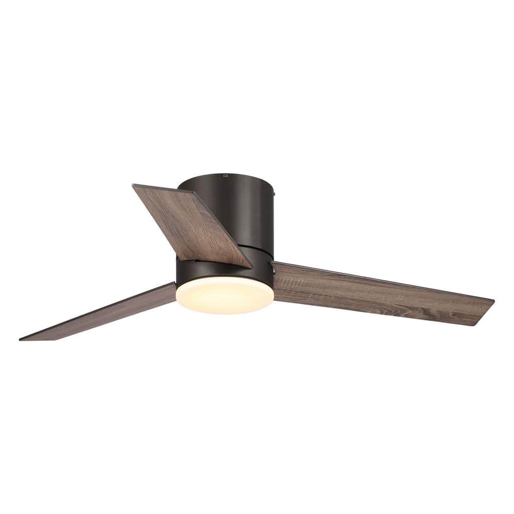 Flint Garden 48 in. Color Changing Integrated LED Indoor Low Profile Bronze Ceiling Fan with Light and Remote Control