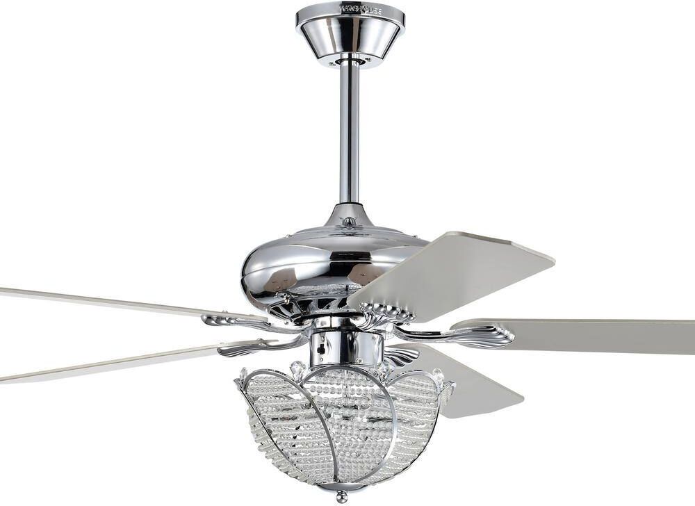 Teamson Kids Araceli 52 in. 3-Light Indoor Chrome Ceiling Fan with Light Kit and Remote