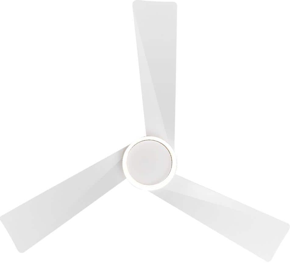 MLiAN 52 in. 3-ABS Blades White Indoor Ceiling Fan with LED light belt and Remote