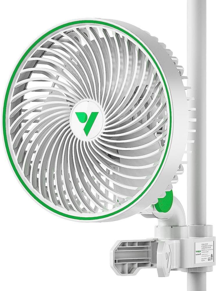 VIVOSUN AeroWave Portable 6 in. Smart Wi-Fi Control Clip Desk Fan in White with Fully-Adjustable Tilt for Hydroponic Ventilation