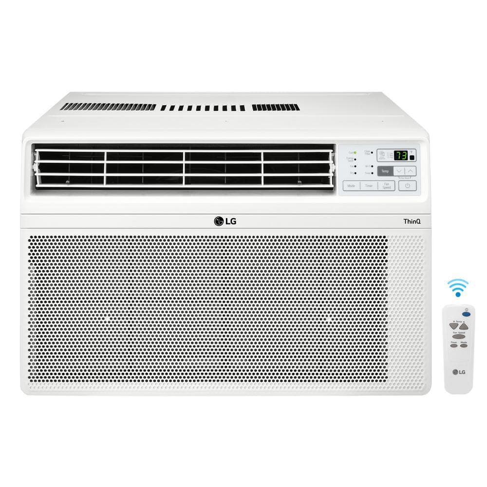 LG 8,000 BTU 115V Window Air Conditioner Cools 350 sq. ft. with Wi-Fi, Remote and in White