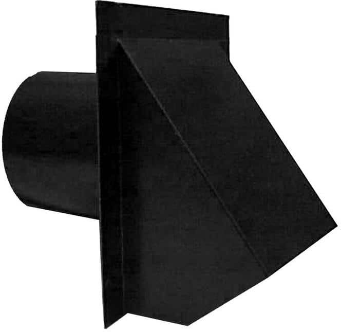 Master Flow 4 in. Round Wall Vent in Black