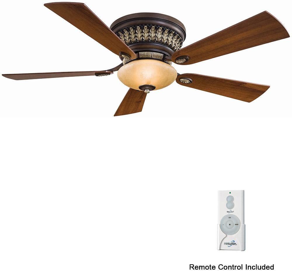 MINKA-AIRE Calais 52 in. Integrated LED Indoor Belcaro Walnut Ceiling Fan with Wall Control