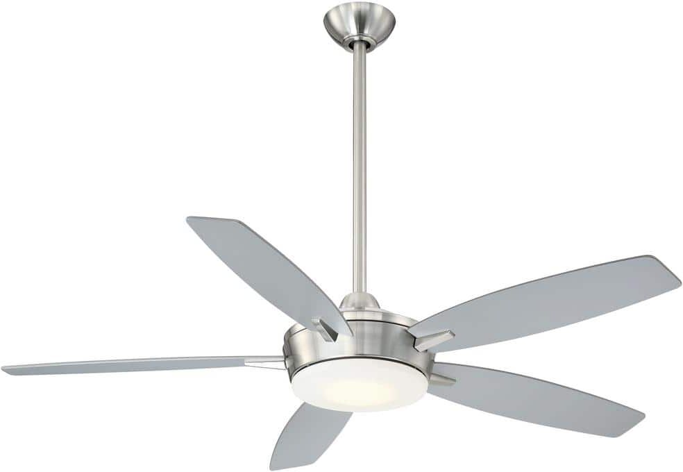 MINKA-AIRE Espace 52 in. Integrated LED Indoor Brushed Nickel Ceiling Fan with Light with Remote Control