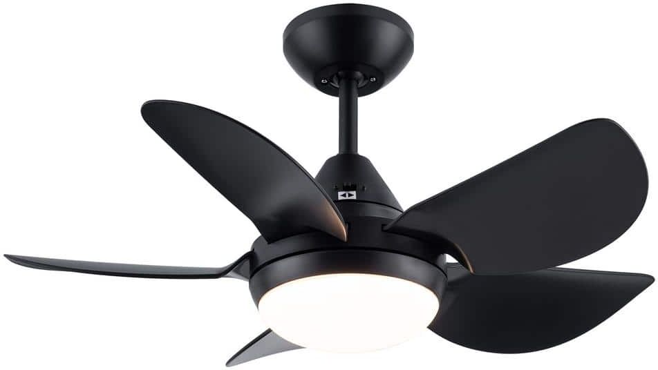 Yardreeze 30 in. Integrated LED Indoor Matte Black Ceiling Fan with ABS Blade