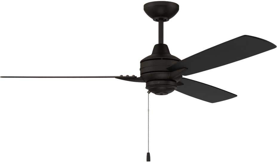 CRAFTMADE Moto 52 in. Indoor/Outdoor Dual Mount Heavy-Duty, 3-Speed Reversible Motor Ceiling Fan in Flat Black Finish