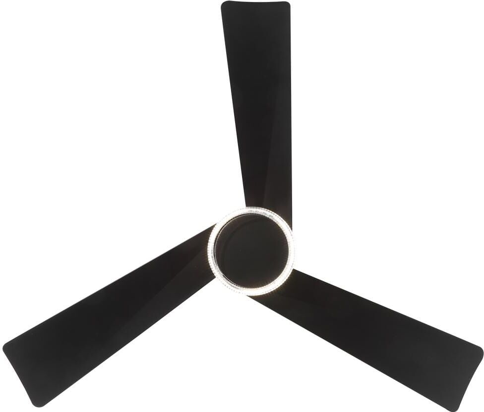 MLiAN 52 in. 3-ABS Blades Black Indoor Ceiling Fan with LED light belt and Remote