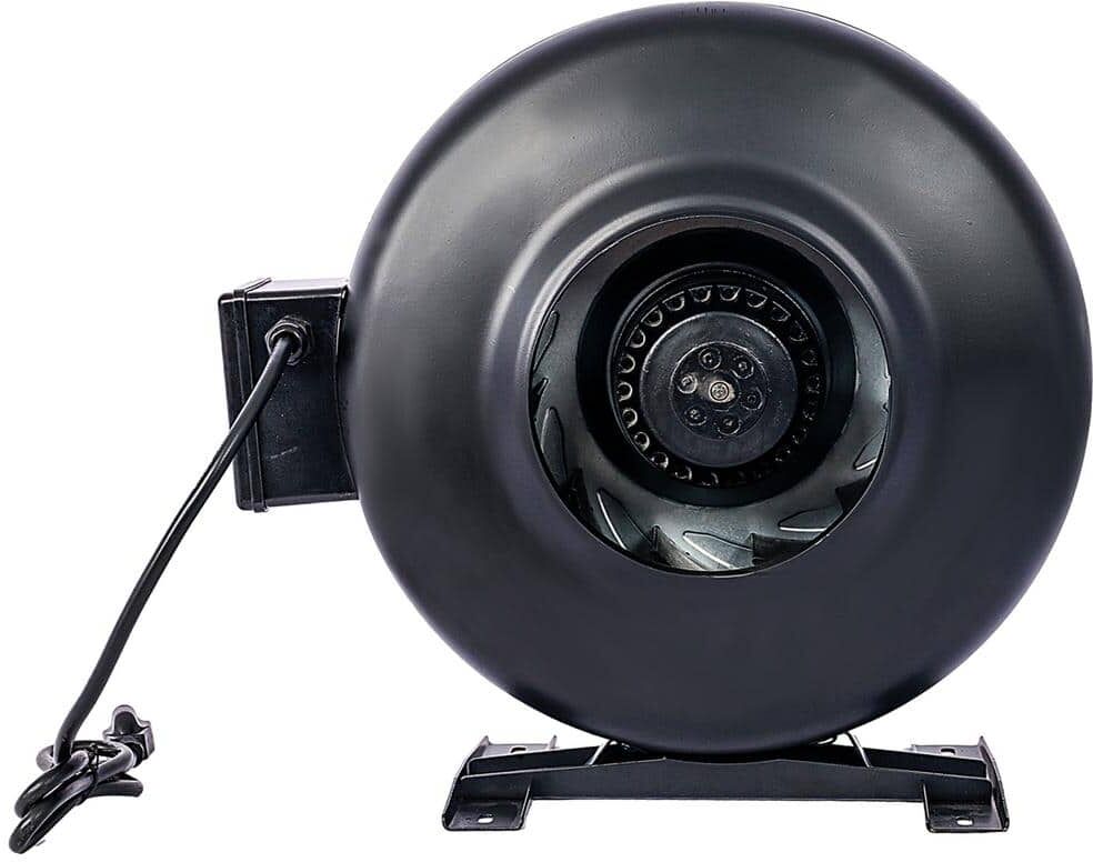 Xppliance 6 in. 1-Speed Drum Fan in Black with 412 CFM, for Hydroponics, Basements and Kitchens