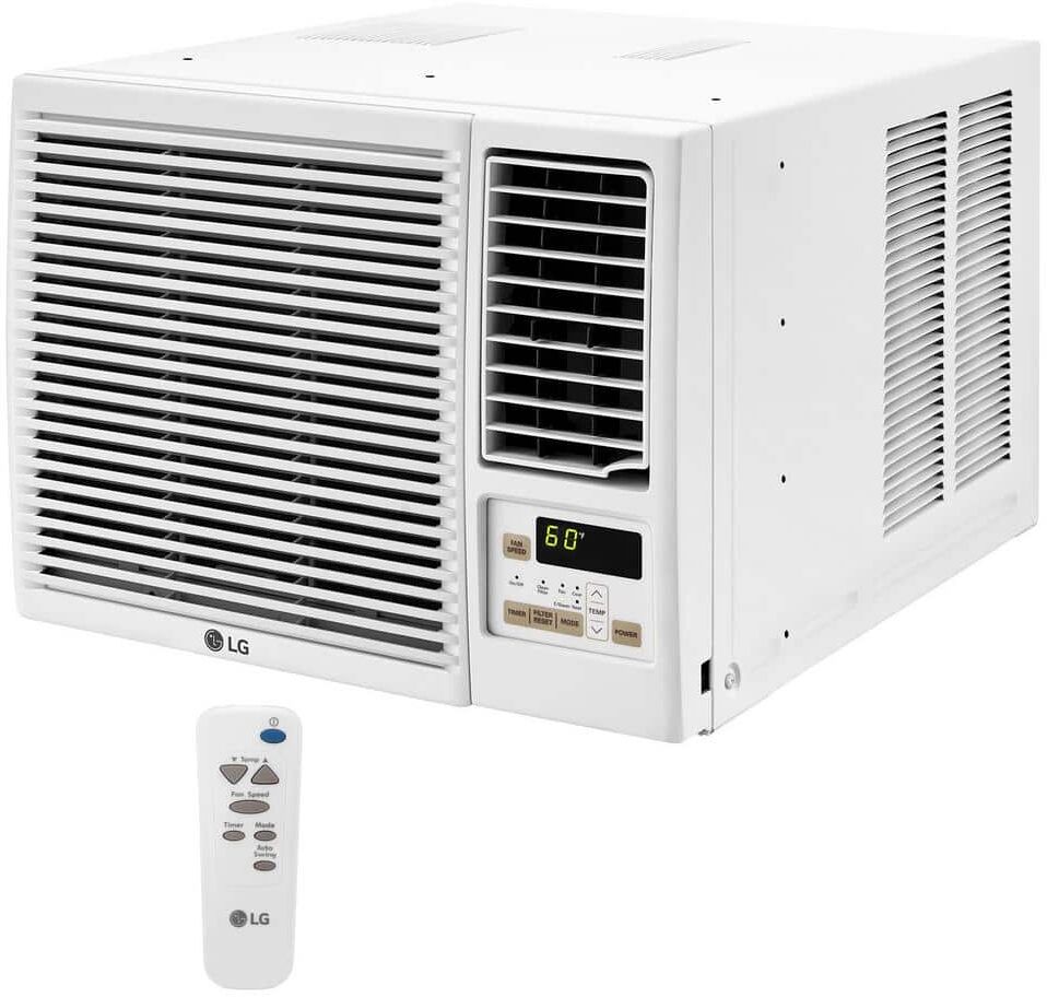 LG 7,600 BTU 115 -Volts Window Air Conditioner Cools 330 Sq. Ft. with Heater and Wi-Fi Enabled in White