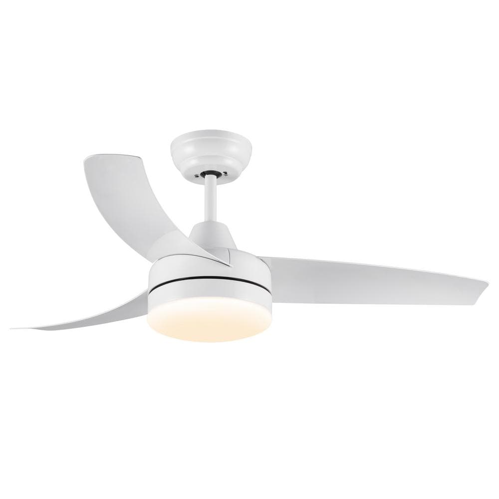 Yardreeze 42 in. Integrated LED Indoor Ceiling Fan Lighting with White ABS Blade