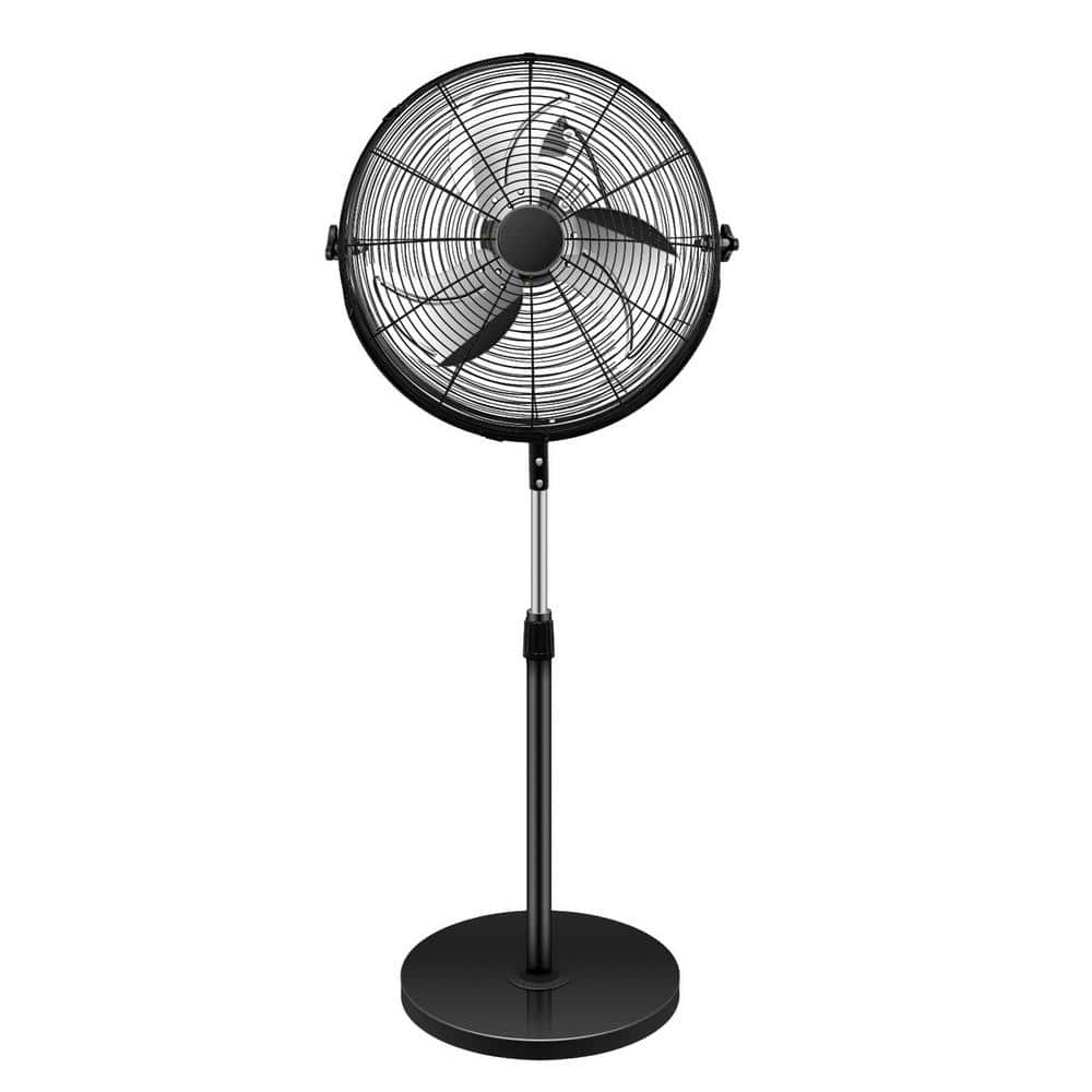 Xppliance 20 in. Pedestal Standing Fan, High Velocity, Heavy Duty Metal For Industrial,Commercial,Residential,Greenhouse Use,Black