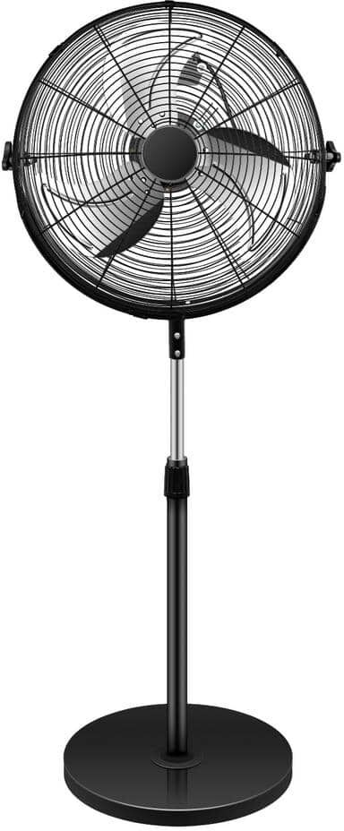 Aoibox 18 in. Black High-Velocity Heavy Duty Metal Pedestal Standing Fan For Industrial Commercial, Residential, Greenhouse Use