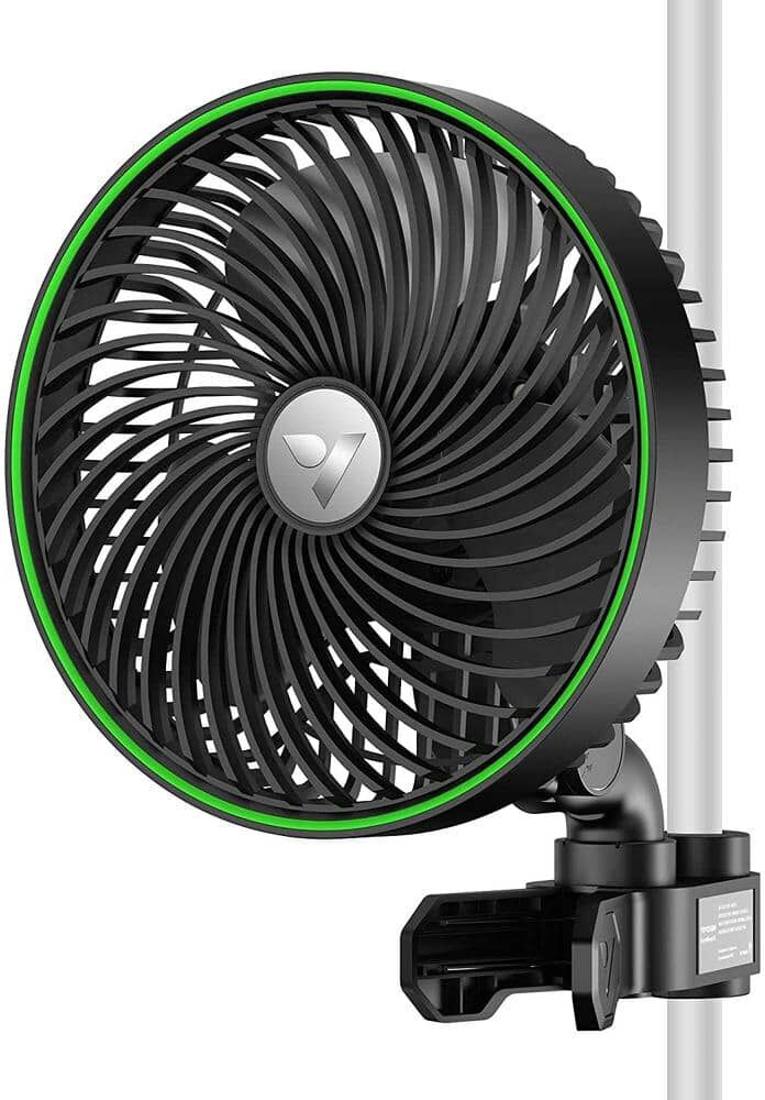 VIVOSUN AeroWave Portable 6 in. Smart Wifi Control Clip Fan in Black with Fully-Adjustable Tilt for Hydroponic Ventilation