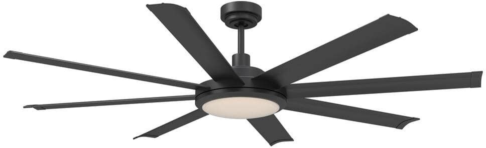 Flint Garden 60 in. Indoor Integrated Dimmable LED Matte Black 8-Blades Ceiling Fan with Light and Remote Control