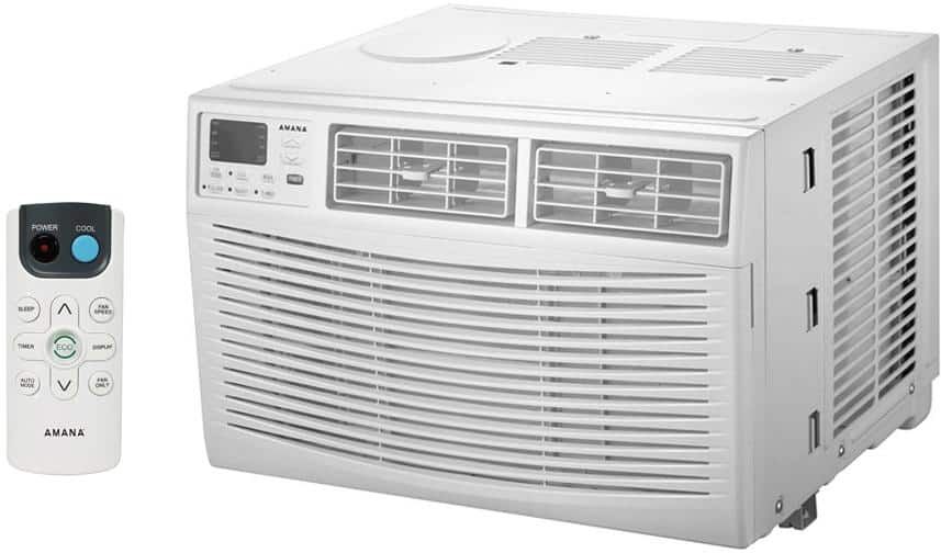 Amana 12,000 BTU 115V Window AC w/ Remote for Rooms up to 550 sq. ft. 24-Hour Timer 3-Speed Auto-Restart Digital Display White