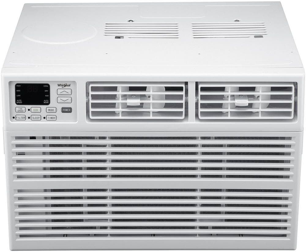 Whirlpool 15,000 BTU 115V Window AC w/ Remote Control for Rooms up to 700 Sq. Ft. LCD Display Auto-Restart Timer White