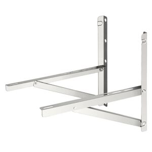 TURBRO Stainless Steel Foldable Wall Mount Bracket Support Condenser up to 350 lbs (7,000-36,000 BTU) 1 Pair, Silver