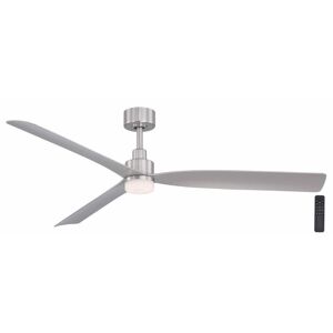 Hampton Bay Marlston 60 in. Integrated CCT LED Indoor/Outdoor Brushed Nickel Ceiling Fan with Silver Blades and Remote Control