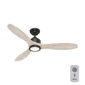 Hunter Melbourne 52 in. Integrated LED Indoor Noble Bronze Ceiling Fan with Light Kit and Remote Control