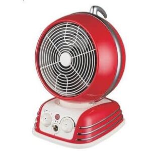 Optimus Retro Design 5200 BTU Oscillating Fan Heater Electric in Red