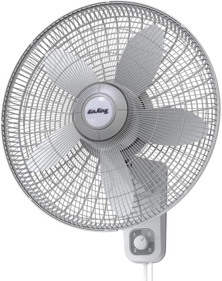 Air King 18 in. 3 Speed Oscillating Wall Mount Fan with Adjustable Head, Commerical Grade Speed, and Easy Assembly in Gray