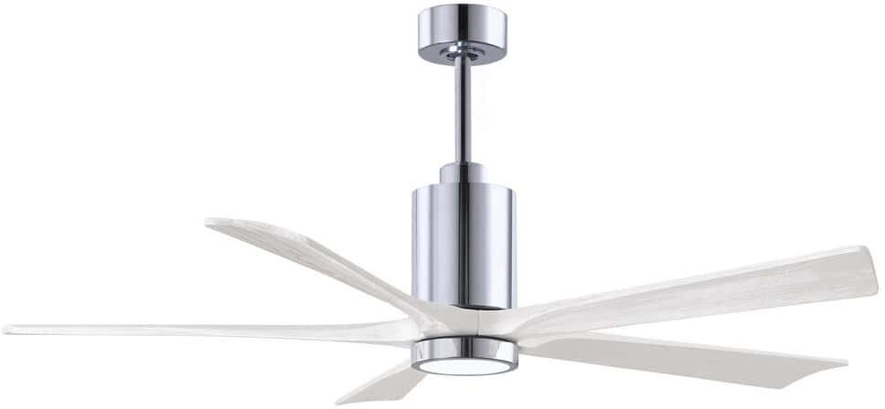 Matthews Fan Company Patricia-5 60 in. Integrated LED Polished Chrome Ceiling Fan with Light Kit