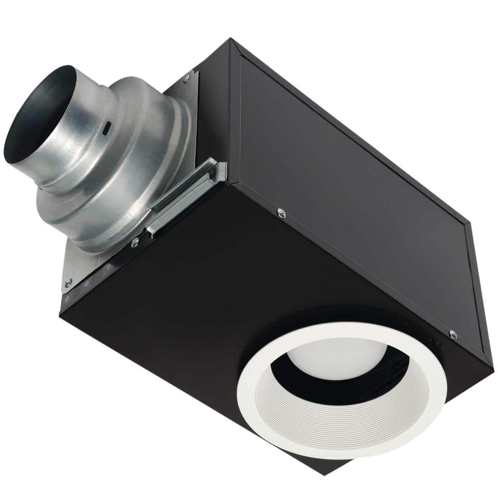 Panasonic Whisper Recessed Architectural Grade 80CFM Ceiling Flush Mount Dimmable Ventilation Exhaust Fan with LED Light