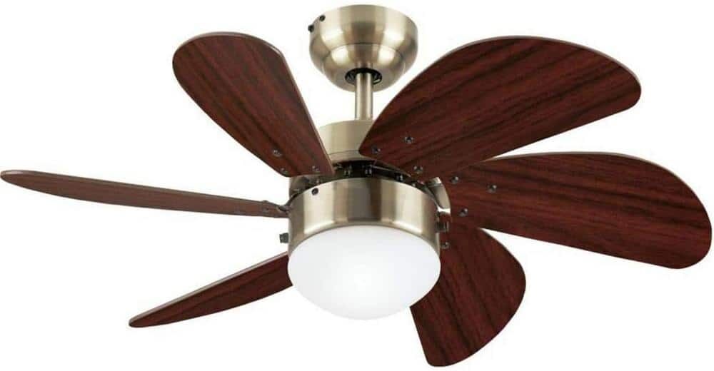 CIATA Turbo Swirl 30 in. Indoor Antique Brass Ceiling Fan with Walnut Blades