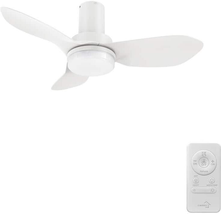 CARRO Daisy II 36 in. Dimmable LED Indoor White Smart Ceiling Fan with Light and Remote, Works with Alexa and Google Home