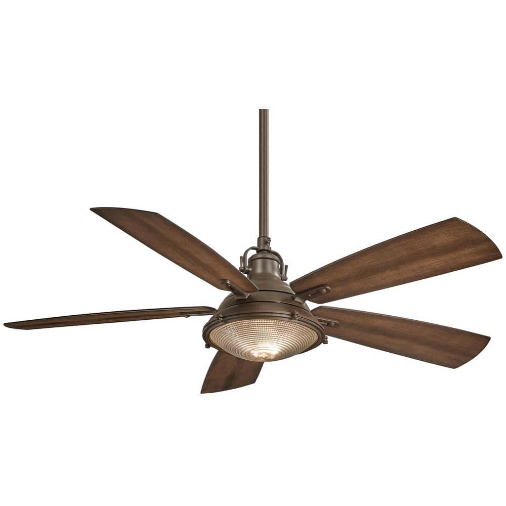 MINKA-AIRE Groton 56 in. Integrated LED Indoor/Outdoor Oil Rubbed Bronze Ceiling Fan with Light and Remote Control