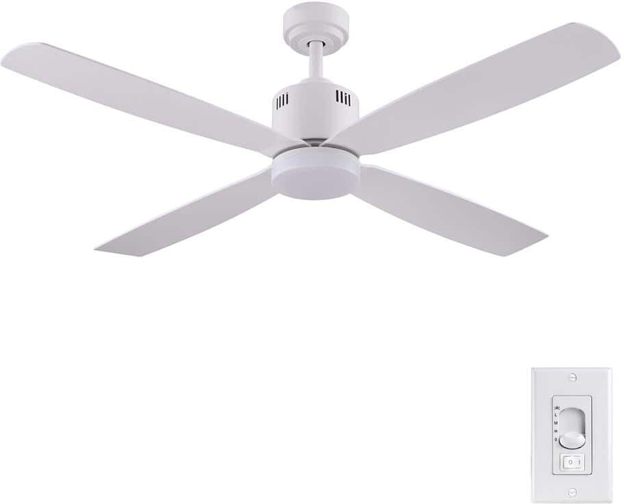 Home Decorators Collection Kitteridge 52 in. LED Indoor White Ceiling Fan with Light Kit