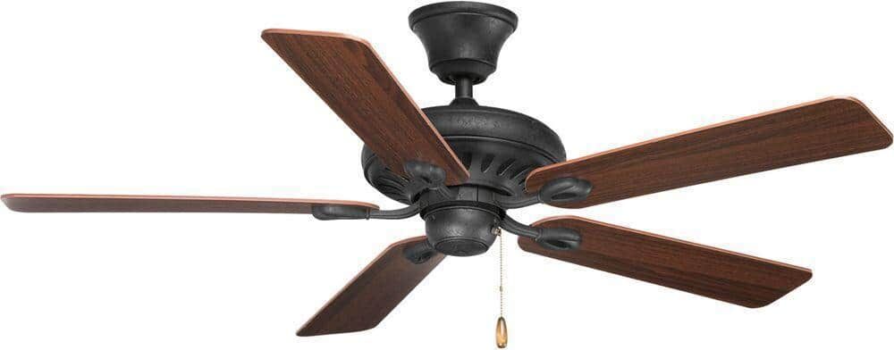 Progress Lighting Signature Collection 52 in. Indoor Forged Black Classic Ceiling Fan