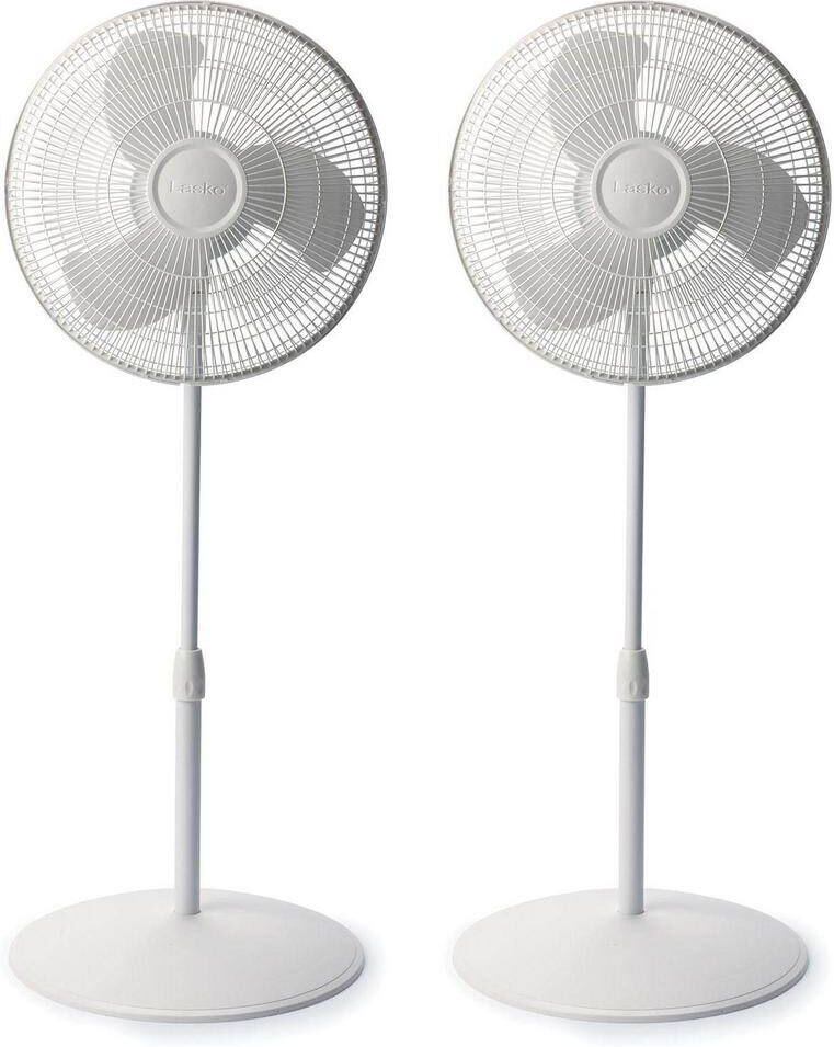 Lasko 47 in. 3-Speed Oscillating Adjustable Stand Pedestal Floor Fan (2-Pack)