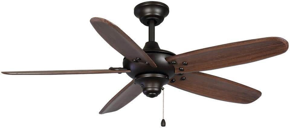 Home Decorators Collection Altura 48 in. Indoor/Outdoor Bronze Ceiling Fan with Downrod and Reversible Motor; Light Kit Adaptable