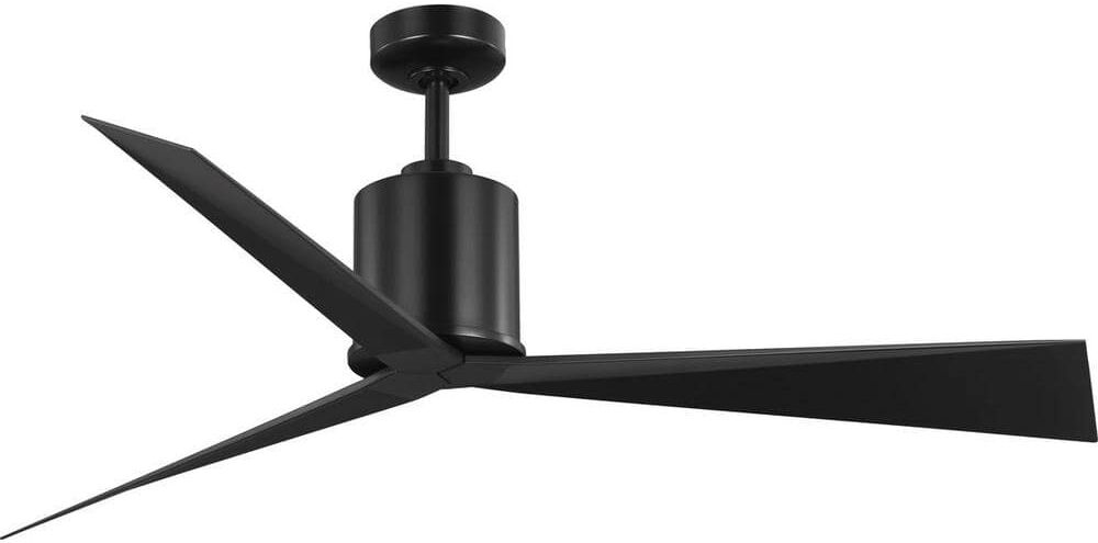 Progress Lighting Paso Collection 60-in Three-Blade Black Luxe Industrial Ceiling Fan with 3 Speed Remote Control and Wall Bracket