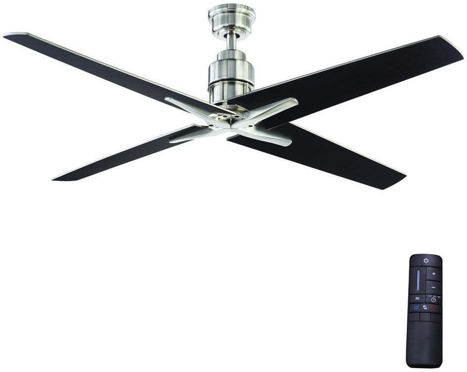 Home Decorators Collection Virginia Highland 56 in. Indoor Brushed Nickel Ceiling Fan with Remote Control