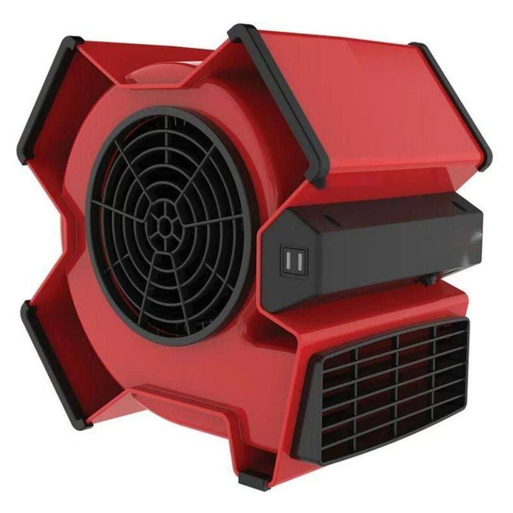 Aoibox 3 Speeds 6-Position Utility Floor Fan in Red with Outlet for Ventilation, Cooling, Exhaust, and Drying