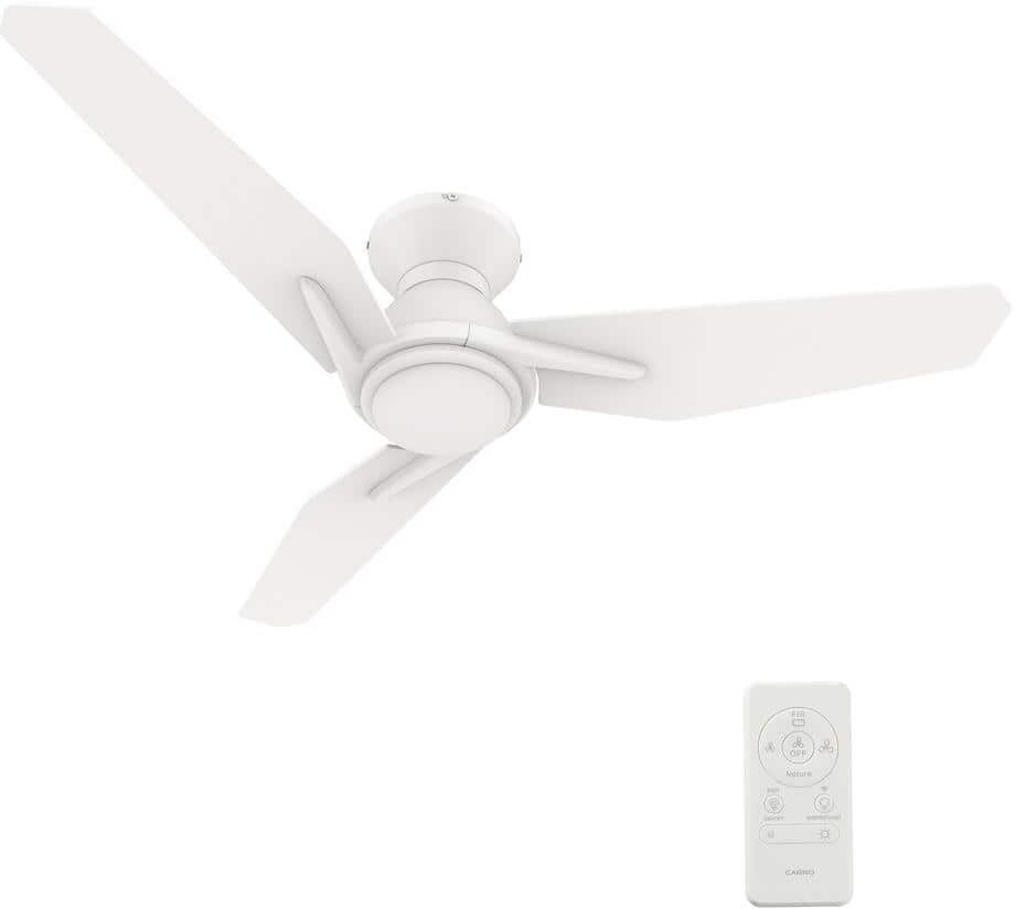 CARRO Tilbury II 48 in. Integrated LED Indoor/Outdoor White Smart Ceiling Fan with Light, Remote Works with Alexa/Google Home