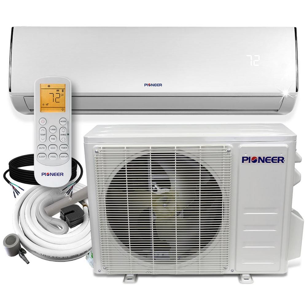 Pioneer Low-Ambient 12,000 BTU 1 Ton 19 SEER2 Ductless Mini Split Wall Mounted Inverter Air Conditioner with Heat Pump 110/120V