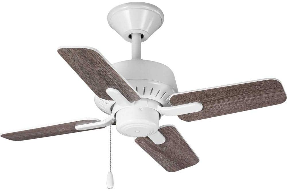 Progress Lighting Drift 32 in. Indoor White Traditional Ceiling Fan with Remote Included for Great Room and Living Room