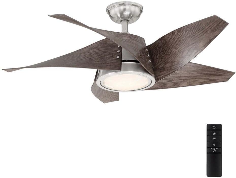 Home Decorators Collection Broughton 42 in. LED Brushed Nickel Ceiling Fan with Remote Control