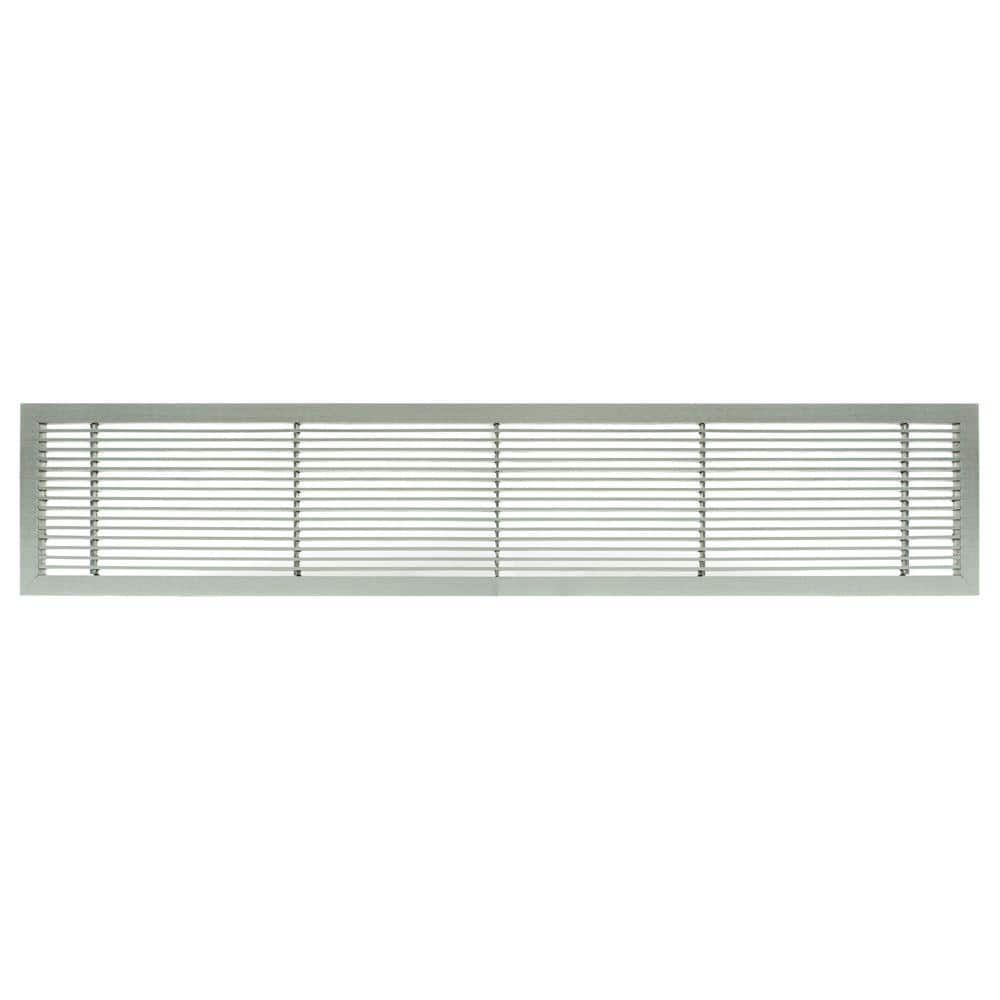 Architectural Grille AG10 Series 6 in. x 48 in. Solid Aluminum Fixed Bar Supply/Return Air Vent Grille, Brushed Satin