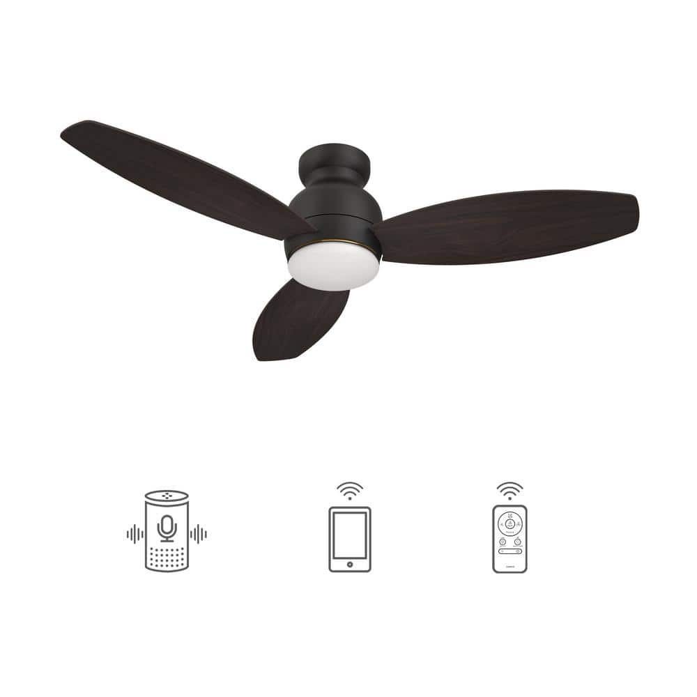 CARRO Trendsetter 48 in. Dimmable LED Indoor/Outdoor Black Smart Ceiling Fan with Light and Remote, Works w/Alexa/Google Home